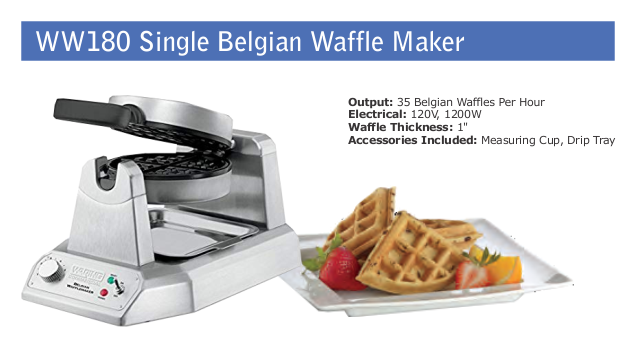 Waring WBW300X Bubble Waffle Maker - 120V, 1200W